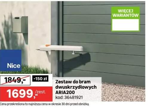 Zestaw do bram dwuskrzydłowych ARIA200