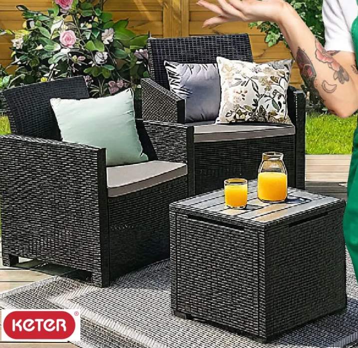 Meble ogrodowe Marie zestaw antracytowe Keter