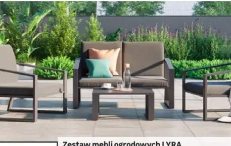 Meble ogrodowe zestaw Lyra szare