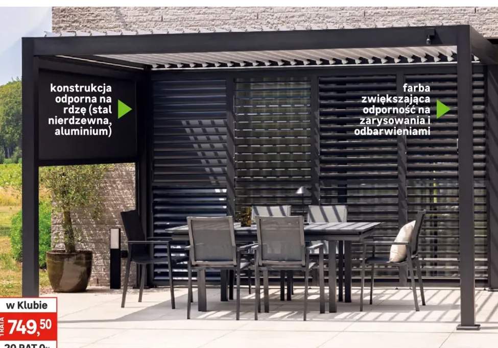 Pergola bioklimatyczna Clima Astra 300 x 393 cm antracyt