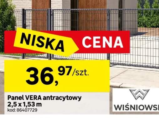 Panel ogrodzeniowy Vera 3D 153x250 cm antracytowy Wiśniowski