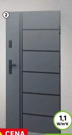 Drzwi zewnętrzne stalowe wejściowe 90 prawe Core antracytowe