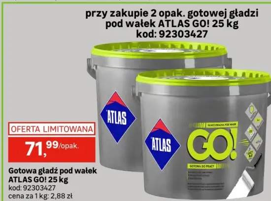 Gotowa gładź szpachlowa pod wałek ATLAS GO! 25 kg