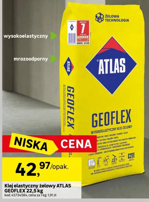 Zaprawa elastyczna klejowa GEOFLEX 22.5 KG ATLAS