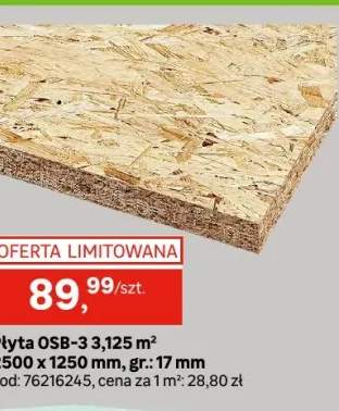 Płyta OSB-3 17 mm 250x125 cm 3.125 m2