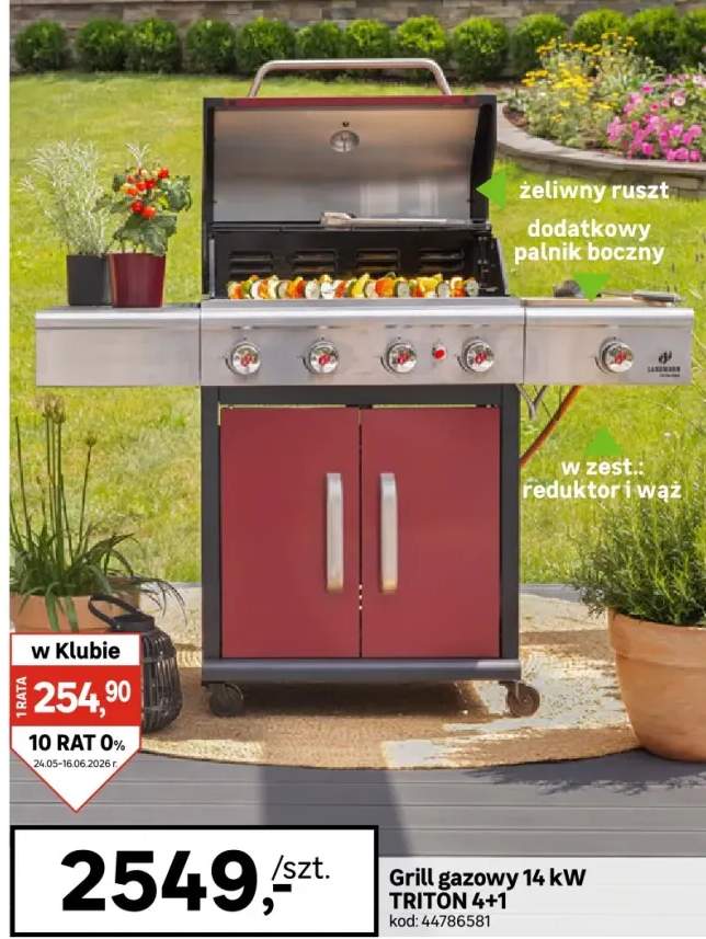 Grill gazowy 15kW Triton 12961 4+1 palniki + reduktor Landmann