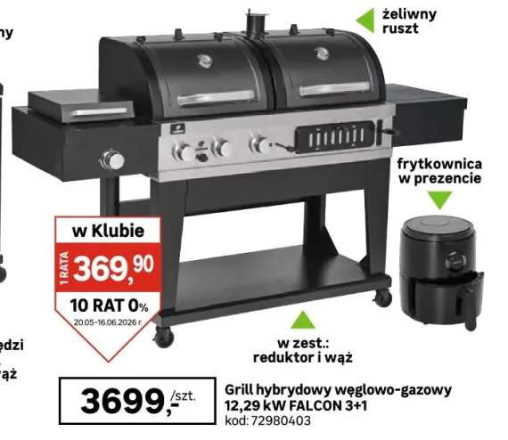 Grill hybrydowy gaz + węgiel Falcon 3 12,3 kW 3 palniki Landmann