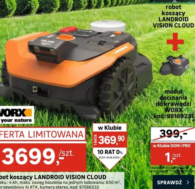 Robot koszący Landroid Vision Cloud 650 m2 Worx
