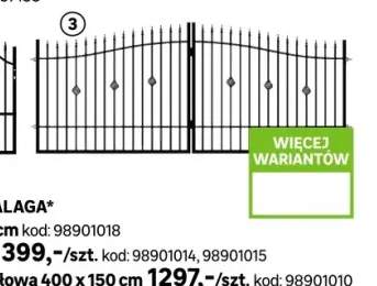 Brama dwuskrzydłowa MALAGA 400 x 150 cm czarny POLBRAM