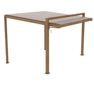 Pergola bioklimatyczna Clima Astra 319 x 380,5 cm efekt drewna beż Naterial