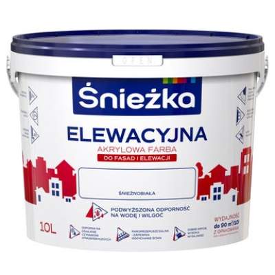 Farba akrylowa ELEWACYJNA 10 l Biały ŚNIEŻKA