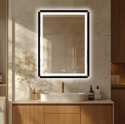 Lustro LED prostokątne Duo Gold 60x80 cm Venti