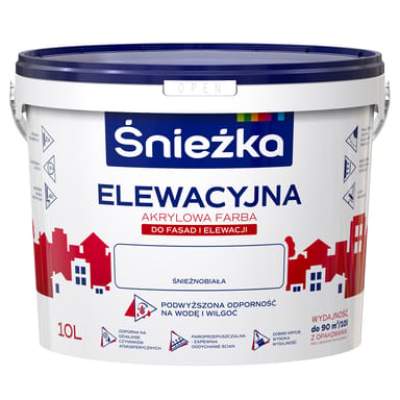 Farba akrylowa ELEWACYJNA 10 l Biały ŚNIEŻKA