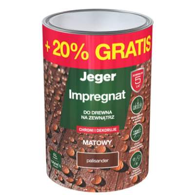 Impregnat do drewna dekoracyjny palisander 5 l + 20% gratis Jeger