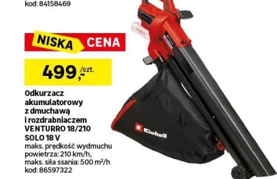 Odkurzacz akumulatorowy z dmuchawą i rozdrabniaczem 18V VENTURRO 18/210 Solo Einhell