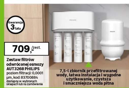 System filtrujący z odwróconą osmozą RO pod zlewozmywak z mineralizatorem i zbiornikiem 75GPD AUT3268 PHILIPS