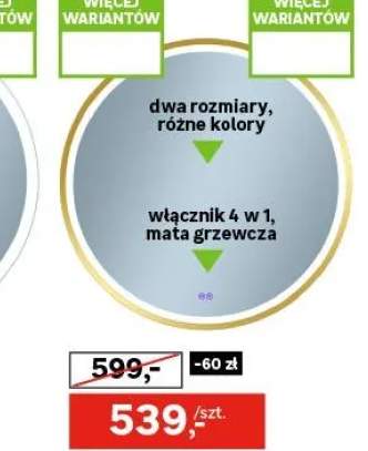 Lustro LED okrągłe Orion Red Gold 60 cm Venti