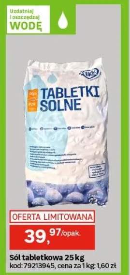 Sól tabletkowa do zmiękczacza wody 25 kg I&KK