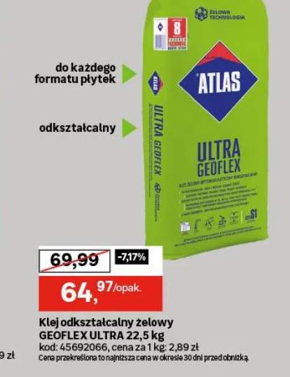 Zaprawa klejowa GEOFLEX ULTRA S1 22.5 KG ATLAS