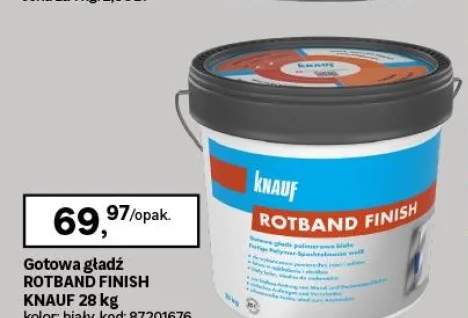 Gotowa gładź biała Rotband Finish 28 kg