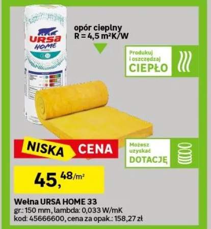 Wełna mineralna szklana HOME 33 150 mm URSA