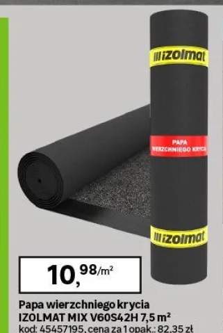 Papa bitumiczna wierzchniego krycia V60 S42 H 7.5 m2 Izolmat