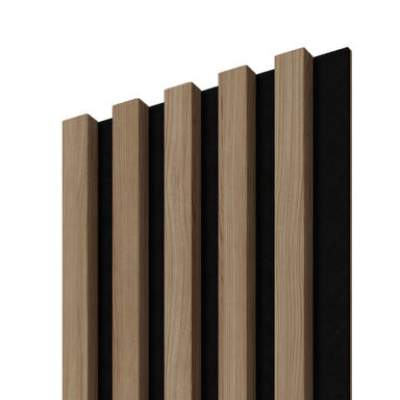 Panele ścienne 3D Lamel hybrydowy na czarnym filcu 265x24.5 cm Milkwood Dąb 5 lameli