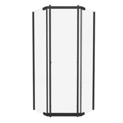 Kabina prysznicowa pięciokątna 90x90 cm czarna Titanium Durasan