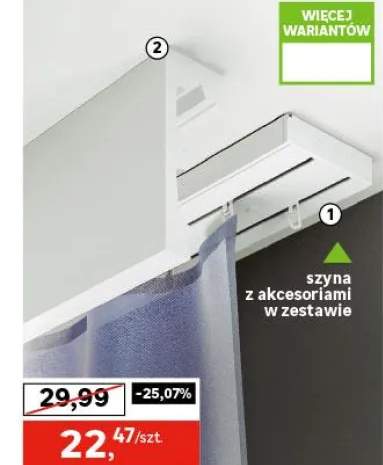 Podwójna szyna sufitowa PVC Yaros 120 cm Inspire