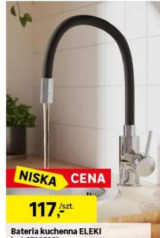 Bateria kuchenna z elastyczną wylewką Eleki Czarna Delinia