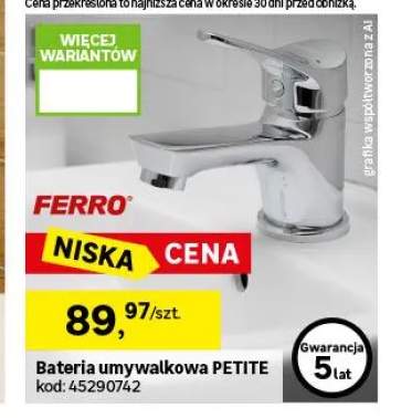 Bateria umywalkowa 12 cm chrom Petite Ferro