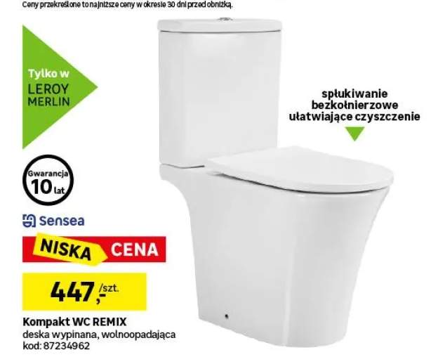 WC kompakt poziomy Remix Sensea