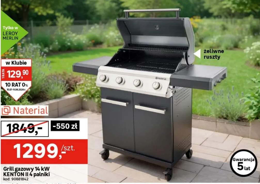 Grill gazowy 14kW Kenton II 4 palniki  Naterial
