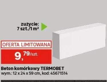 Beton komórkowy bloczek Termobet Biały 59 x 12 x 24 cm Prefabet - Łagisza PROMO