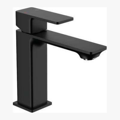Bateria umywalkowa czarny 16.3 cm z korkiem klik-klak Dust KFA Armatura