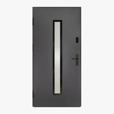 Drzwi zewnętrzne stalowe wejściowe Auria Passive antracytowe 90 lewe Splendoor