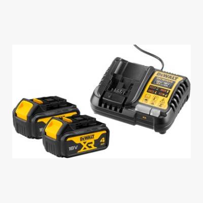 Zestaw zasilający PowerPack XR 18V ładowarka + 2x akumulator 4.0Ah DeWalt