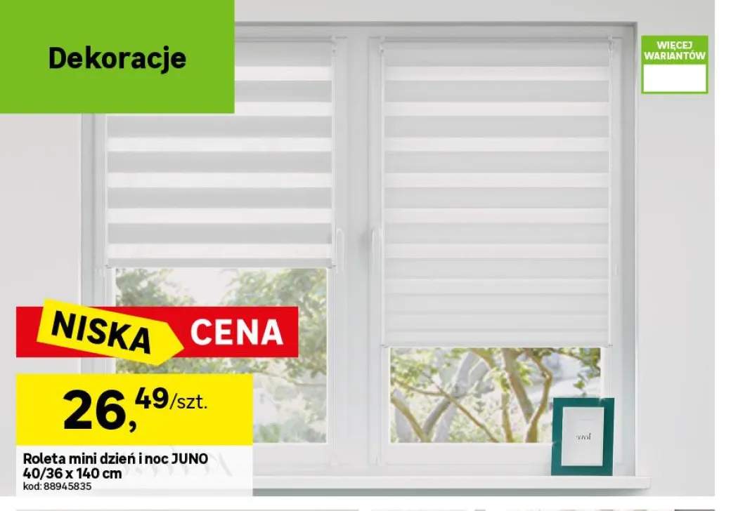 Roleta mini dzień i noc Juno 40/36x140 cm