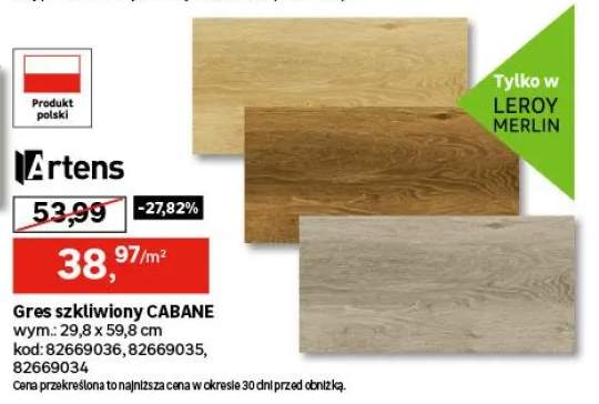 Gres szkliwiony Cabane 29,8x59,8 cm Artens