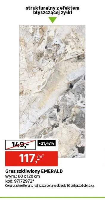 Gres szkliwiony Emerald 60x120 cm