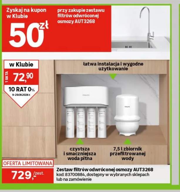 Zestaw filtrów odwróconej osmozy AUT3268 Philips