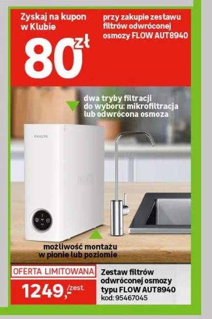 Zestaw filtrów odwróconej osmozy typu Flow AUT8940 Philips