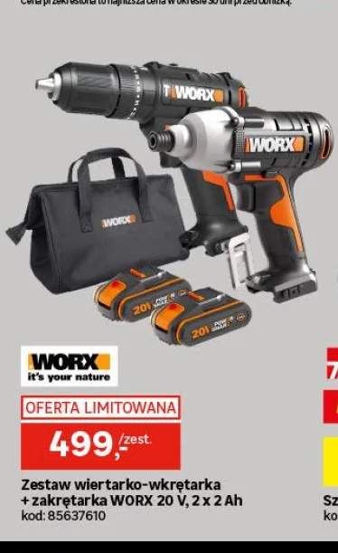 Zestaw wiertarko-wkrętarka + zakrętarka Worx