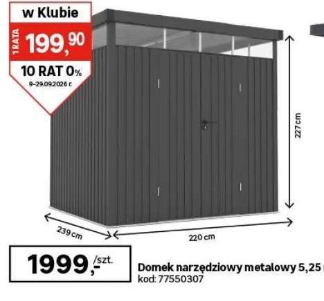 Domek narzędziowy metalowy 5,25m²