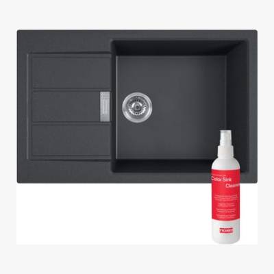 Zlewozmywak kompozyt Tectonite 78 cm onyx z syfonem / z preparatem czyszczącym Franke
