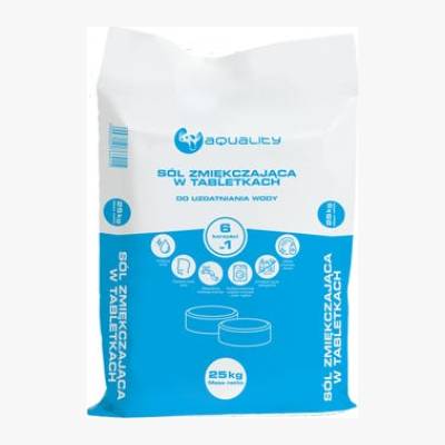 Sól do zmiękczacza wody w tabletkach 25 kg  śr. 2,5 cm  AQUALITY