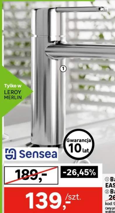 Bateria umywalkowa Hilo S z korkiem chrom Sensea