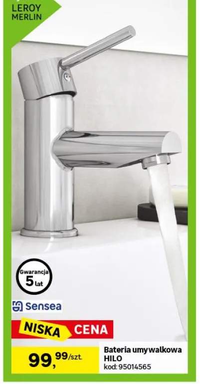 Bateria umywalkowa 16.2 cm 4.9 l/min czarna Easy Sensea