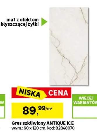 Gres porcelanowy 60x120 cm Dover Crema mat beżowy polerowany 2.16 m2