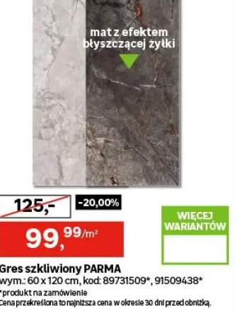 Gres szkliwiony Parma Bianco Carving 60x120 Egen